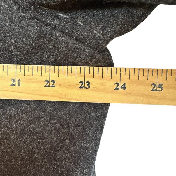 VTG 100% Wool Charcoal Gray Overcoat Womens SZ L Heavy Lined Winter Long Coat - Picture 5 of 10